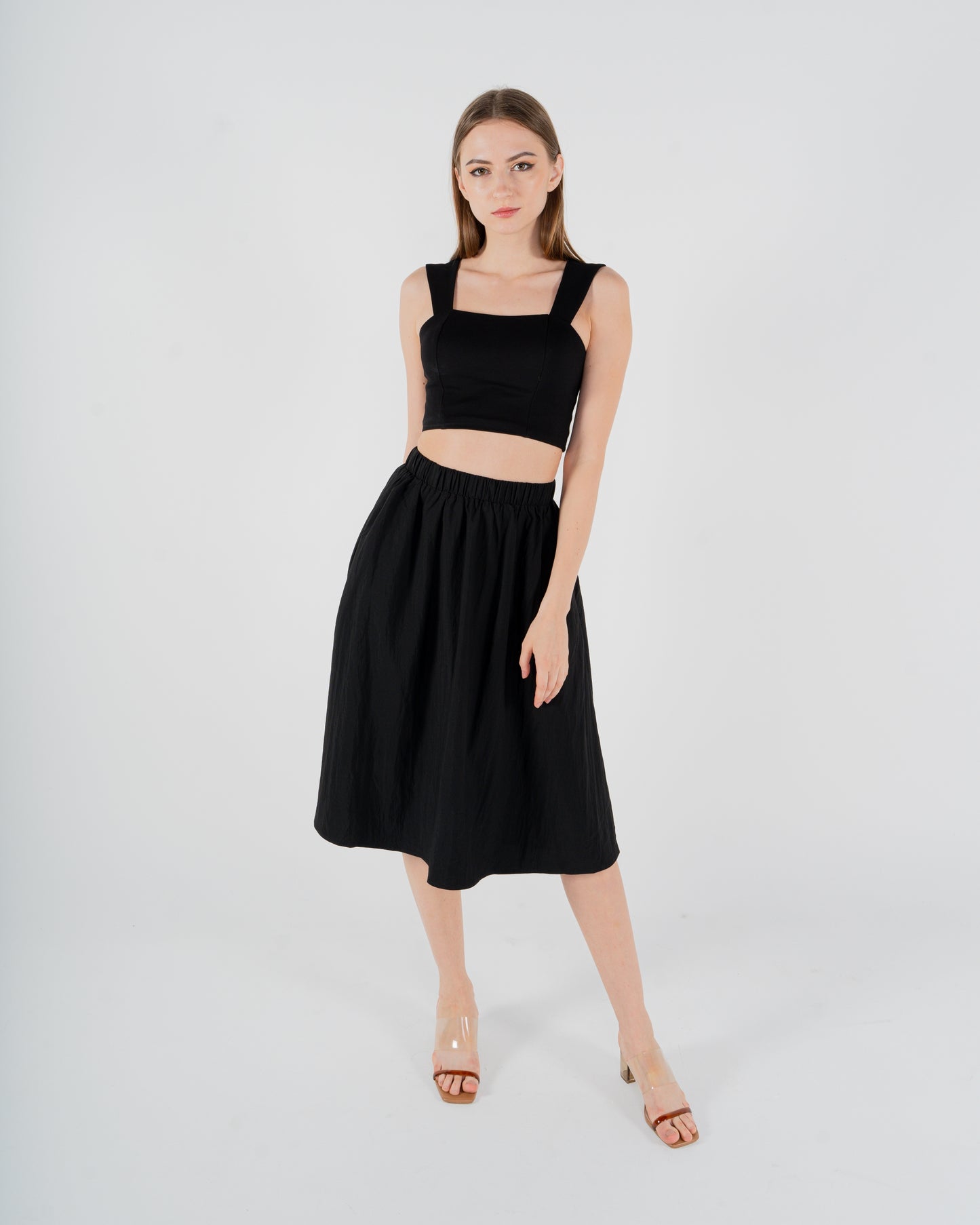 Ella Midi Skirt (Black)