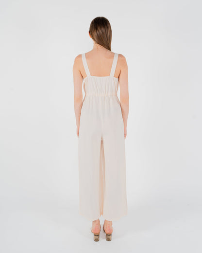 Elinor Drawstring Jumpsuit (Cream)