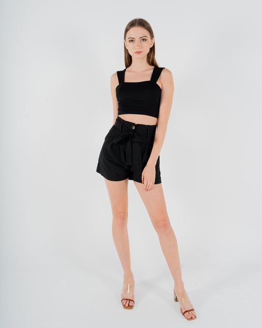 Emma Ribbon Shorts (Black)